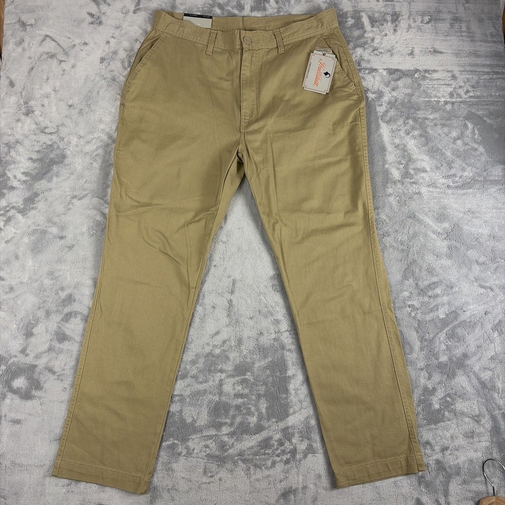 Hallstatt Stretch Mens Khaki Pants Beige Classic Fit Straight Leg 36x32 NWT